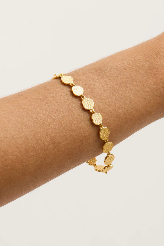 By Charlotte Woven Light Coin Bracelet - Gold