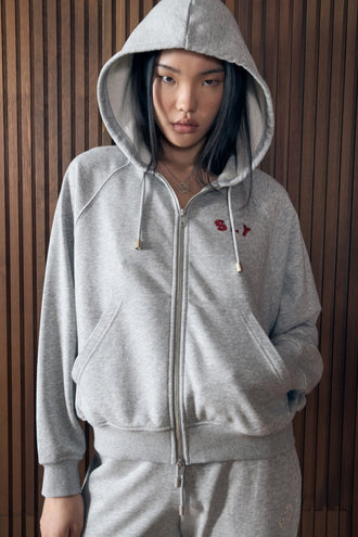 Sylvester Collegiate Hoodie - Grey Marle
