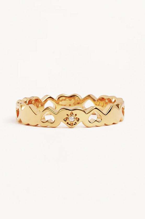 By Charlotte Connected Hearts Ring - Gold