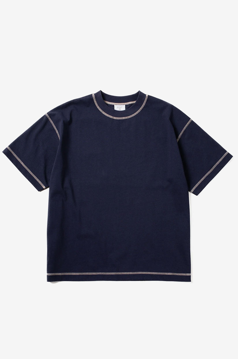 Candice Contrast Tee - Navy