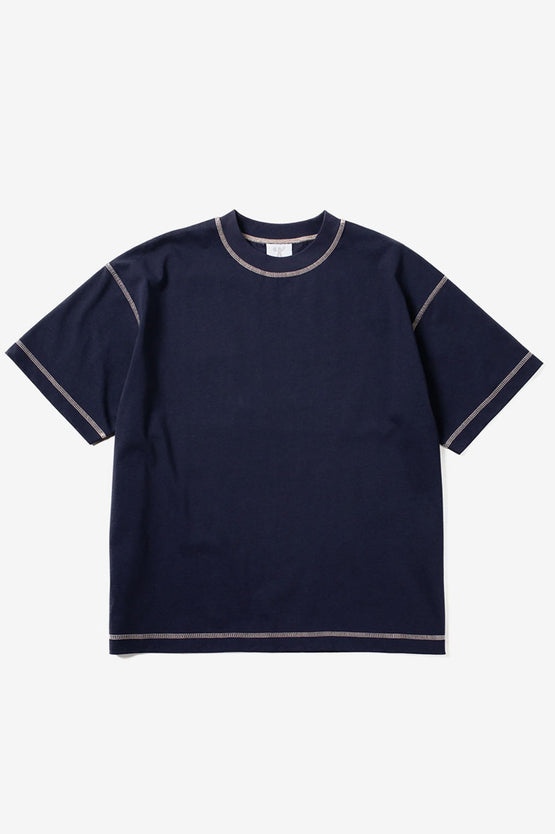 Candice Contrast Tee - Navy