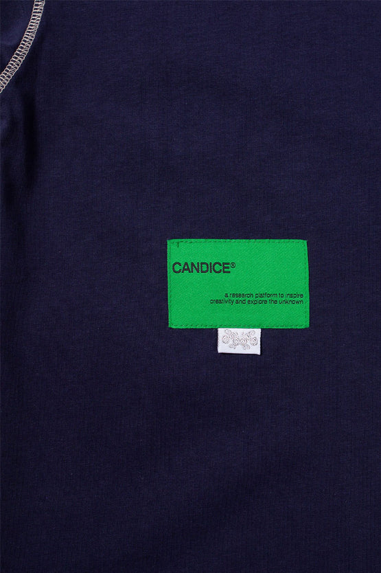 Candice Contrast Tee - Navy