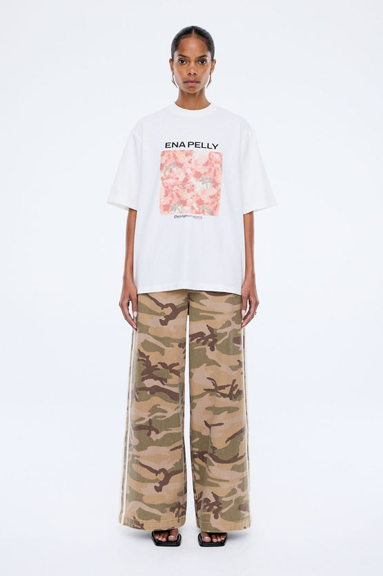 Ena Pelly Coral Floral Tee - White