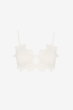Liam Isabella Mid Support Lace Bra - Cream