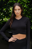 Caitlin Crisp Core Crop - Black Ponte