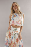 Caitlin Crisp Bubble Crop - Tea Party Floral