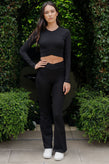 Caitlin Crisp Core Crop - Black Ponte