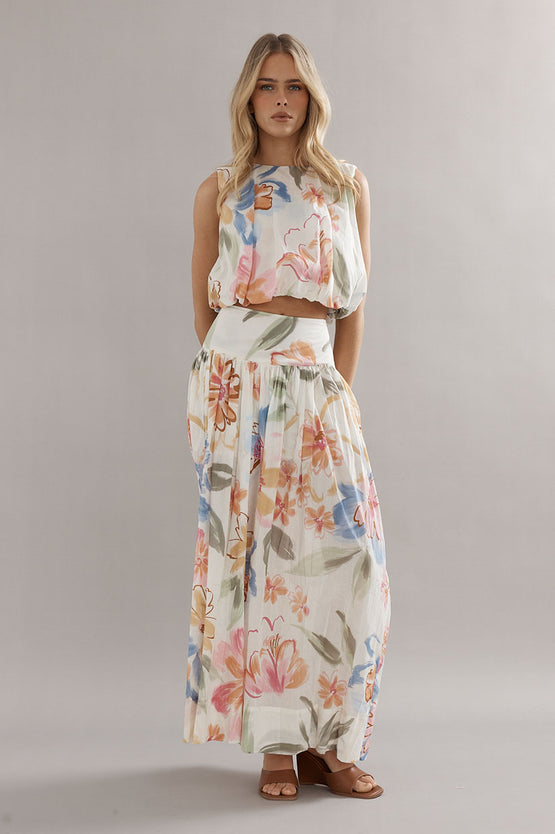Caitlin Crisp Bubble Crop - Tea Party Floral