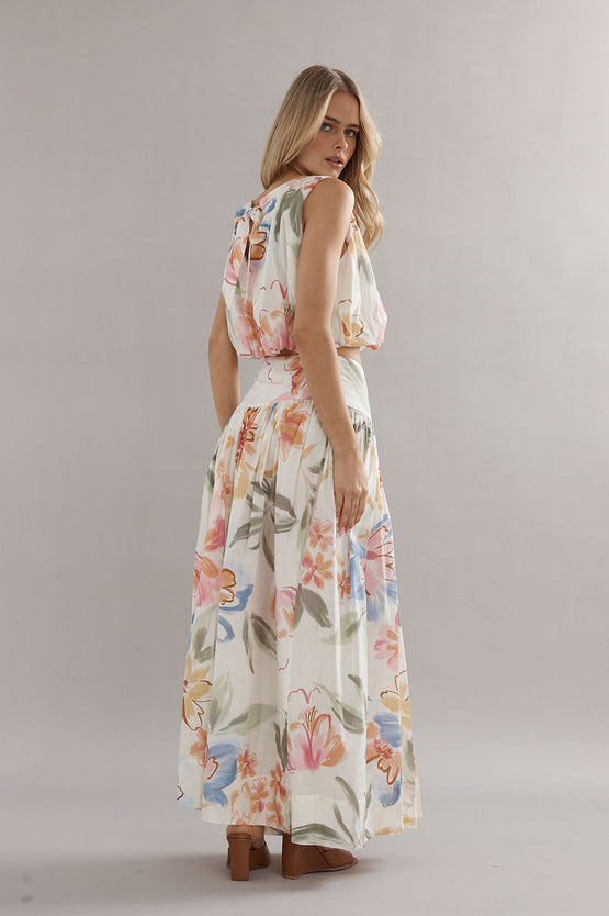 Caitlin Crisp Bubble Crop - Tea Party Floral