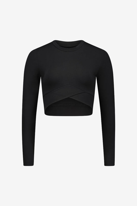 Caitlin Crisp Core Crop - Black Ponte