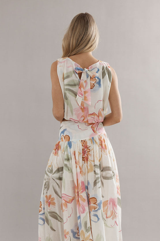 Caitlin Crisp Bubble Crop - Tea Party Floral