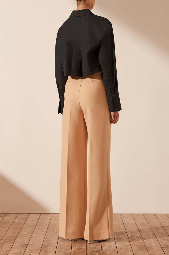 Shona Joy Patch Pocket Crop Shirt - Black