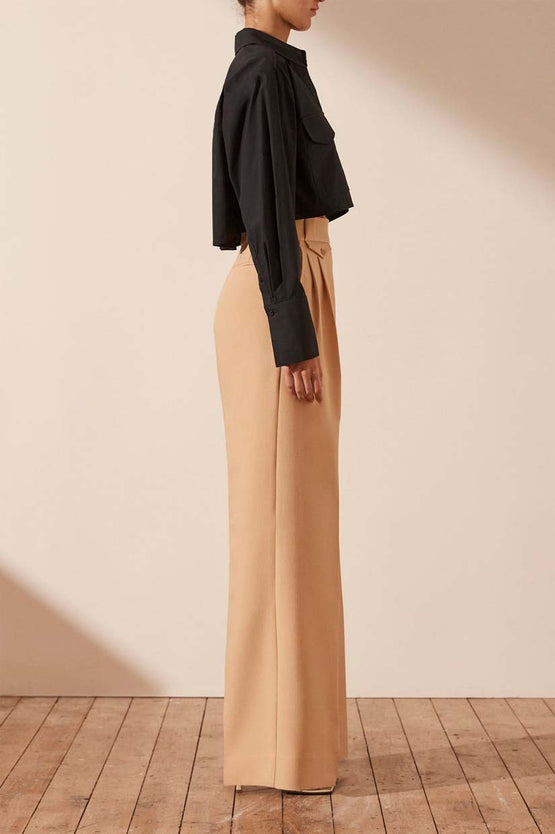 Shona Joy Patch Pocket Crop Shirt - Black