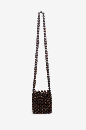 La Tribe Beaded Crossbody Bag - Brown