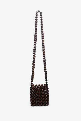 La Tribe Beaded Crossbody Bag - Brown