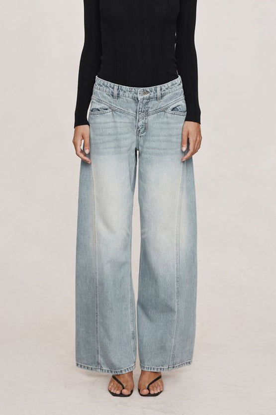 Marle Cross Stitch Jean - Faded Blue