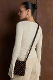 La Tribe Beaded Crossbody Bag - Brown