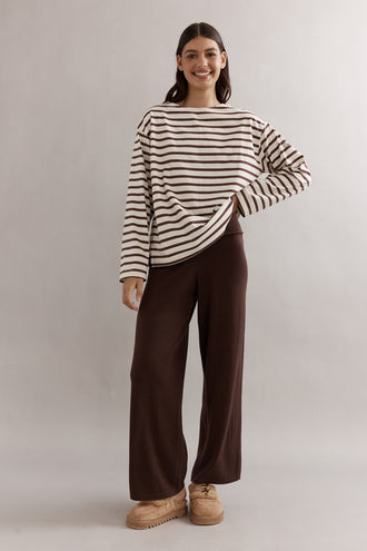 Caitlin Crisp Marina Boat Neck - Chocolate