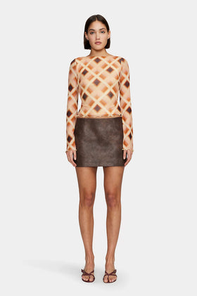 Ownley Daphne Top - Caramel Check