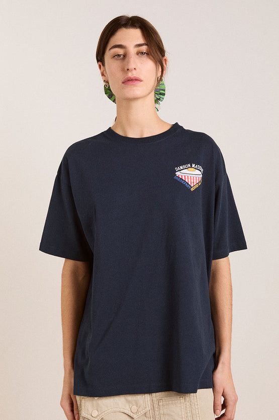 Damson Madder All Day Breakfast Tee - Navy
