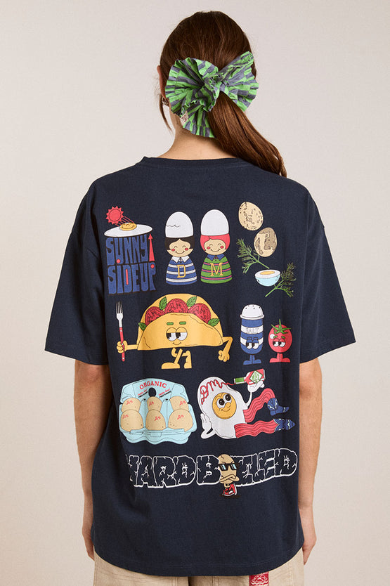 Damson Madder All Day Breakfast Tee - Navy