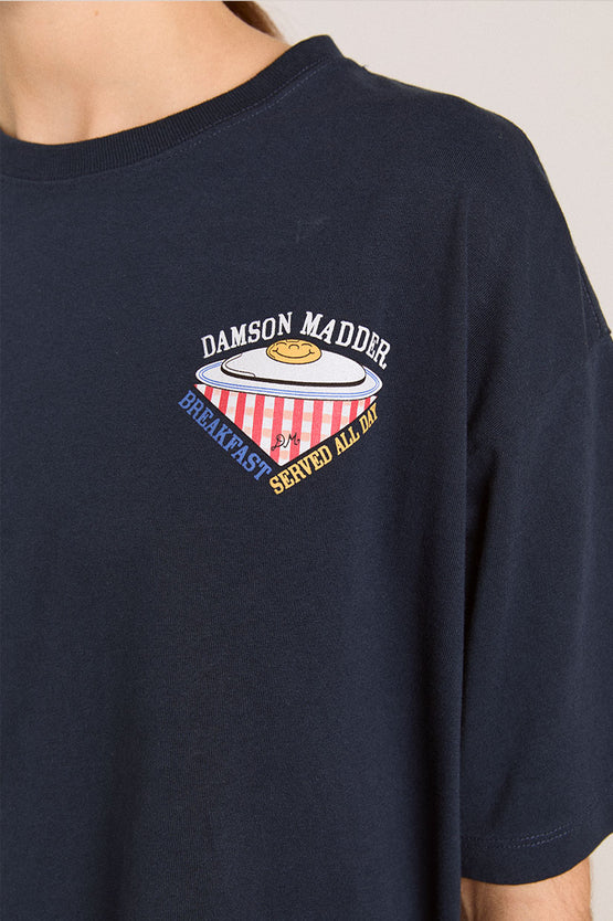 Damson Madder All Day Breakfast Tee - Navy