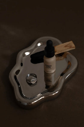 Gentle Habits Ceramic Display Plate - Silver
