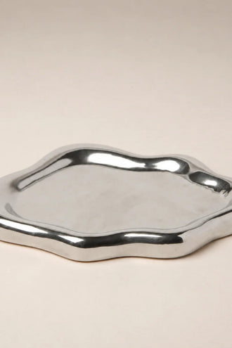 Gentle Habits Ceramic Display Plate - Silver