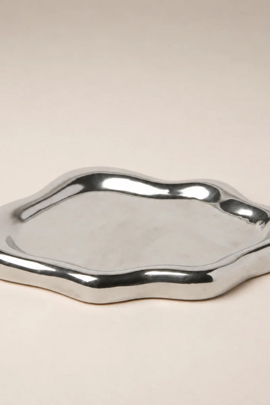 Gentle Habits Ceramic Display Plate - Silver
