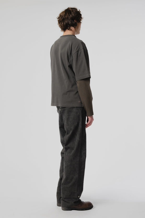 Beach Brains Dream-Layer T-Shirt - Charcoal