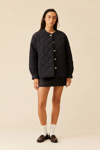 Ruby Domino Quilted Jacket - Black