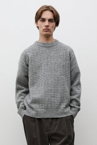 Norse Projects Donegal Square Sweater – Grey Melange