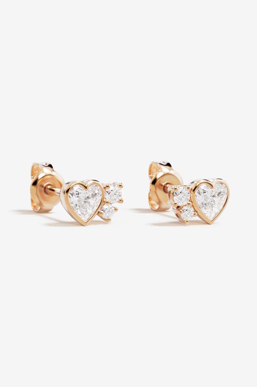 By Charlotte Dream Lover Heart Stud Earrings - Gold
