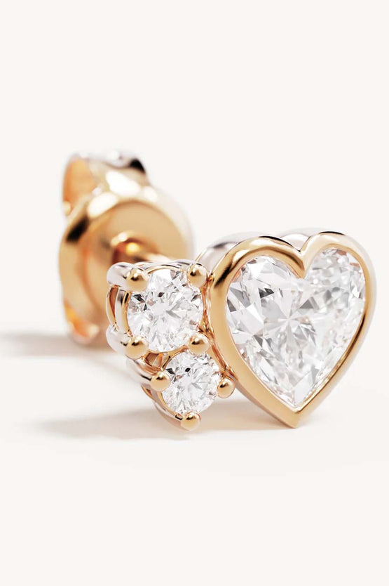 By Charlotte Dream Lover Heart Stud Earrings - Gold