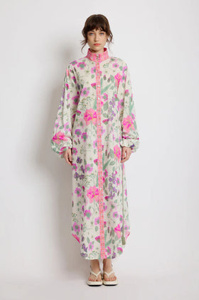 Sunset Lover Foliage Shirt Dress - Floral