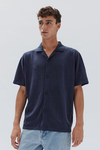 Assembly Drop Needle Knit Shirt - True Navy