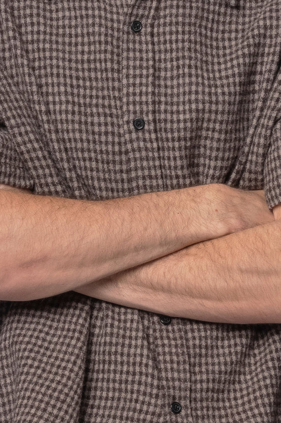 Beach Brains Drop SS Shirt - Brown Check