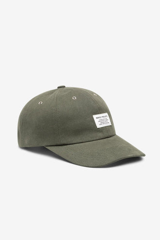 Norse Projects Bull Twill Denim 6-Panel Cap – Dusty Olive