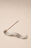 Gentle Habits Ceramic Wave Incense Holder - Silver