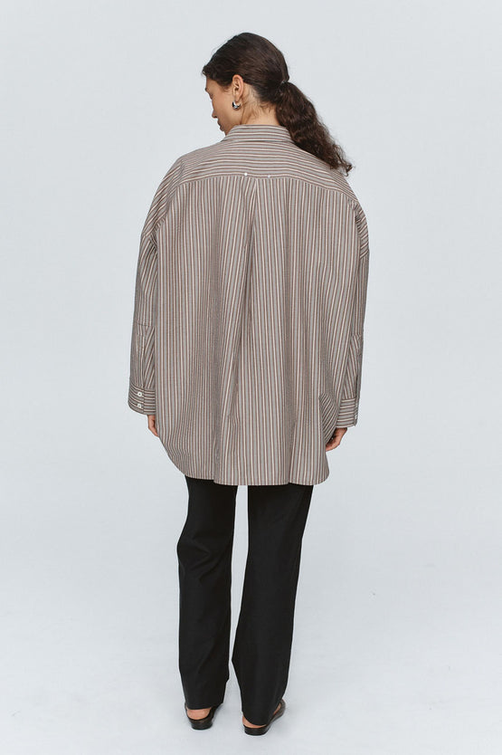Marle Edie Shirt - Chocolate Stripe