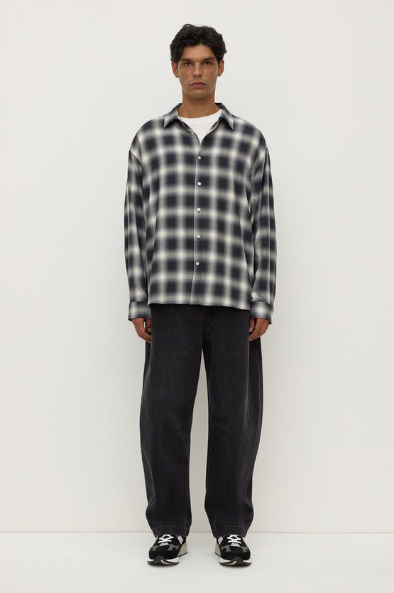 Assembly Elio Japanese Check Shirt - Navy