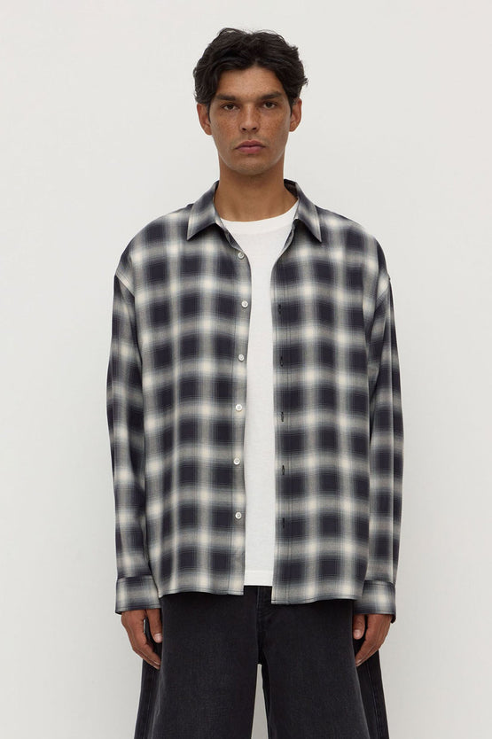 Assembly Elio Japanese Check Shirt - Navy