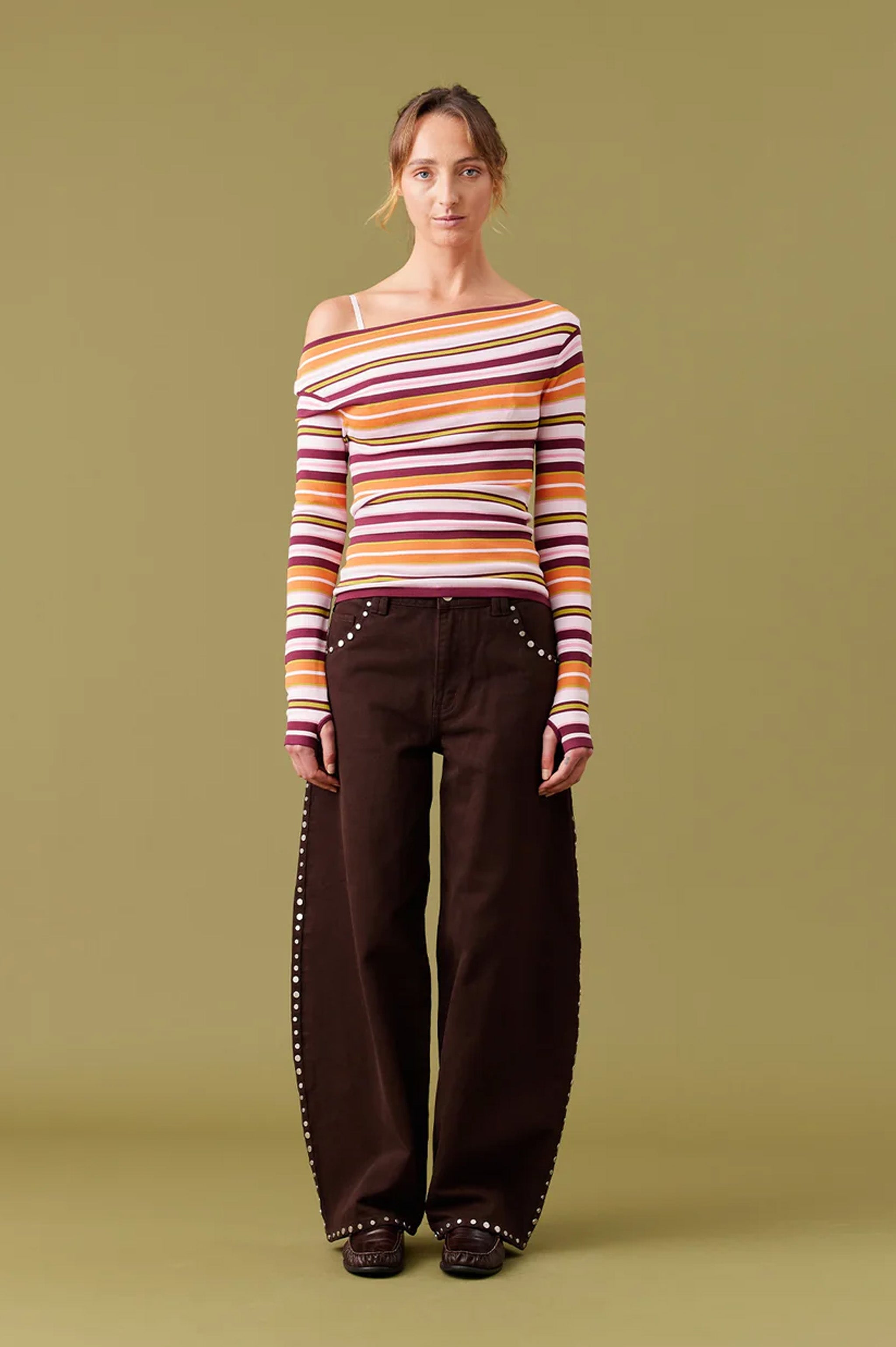 Ruby Emma Knit LS - Berry Ripple Stripe