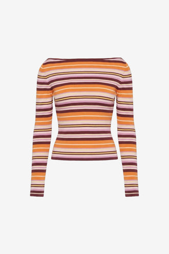 Ruby Emma Knit LS - Berry Ripple Stripe