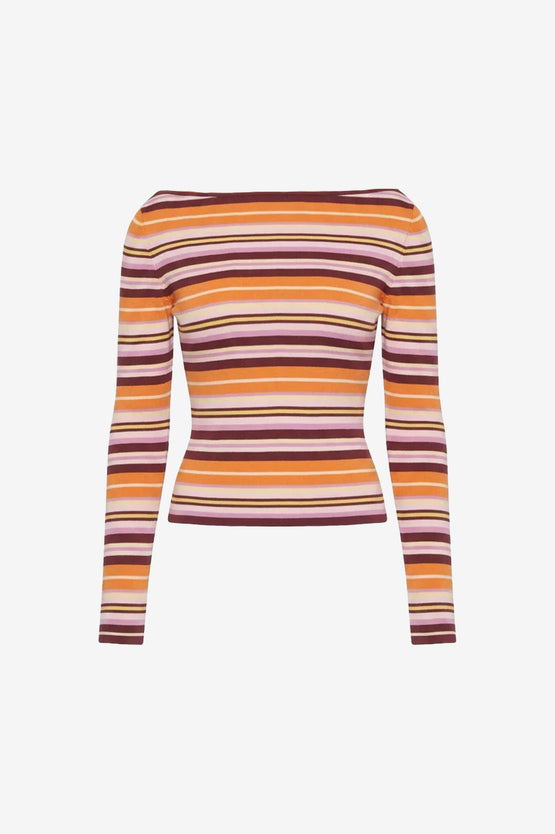 Ruby Emma Knit LS - Berry Ripple Stripe