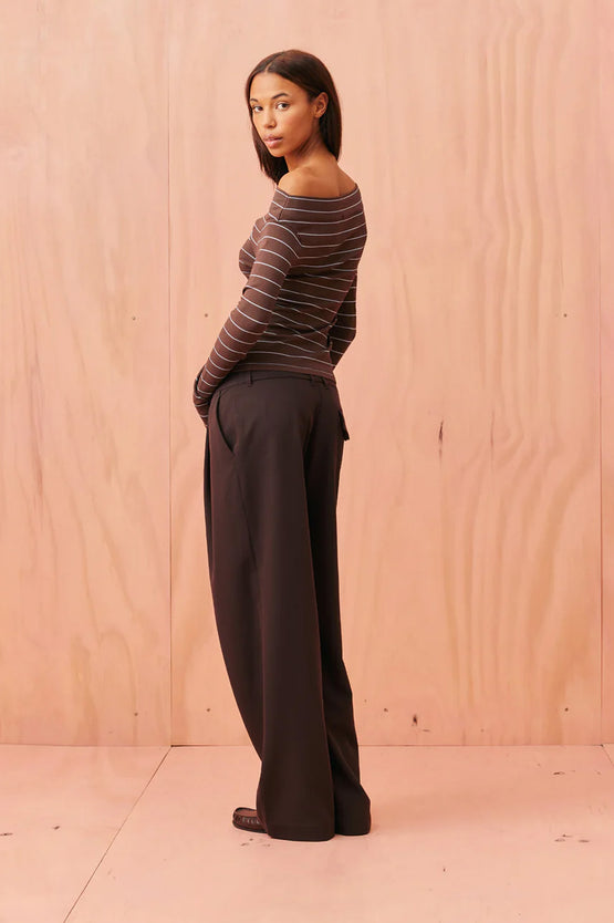 Ruby Emma Knit LS - Java Blue Stripe