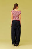 Ruby Emma Knit Top - Burgundy Pink Stripe