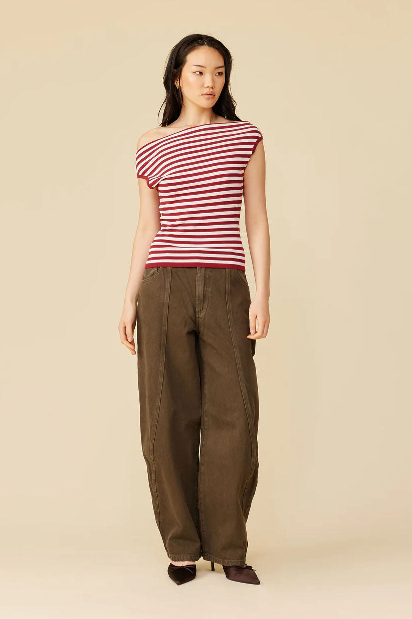 Ruby Emma Knit Top - Pink Burgundy