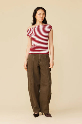Ruby Emma Knit Top - Pink Burgundy