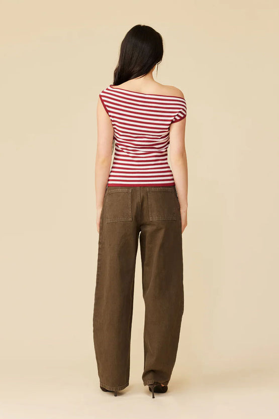 Ruby Emma Knit Top - Pink Burgundy